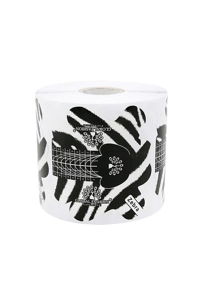 global fashion Sabloane unghii constructie din hartie, gel, acril, zebra, 300 buc