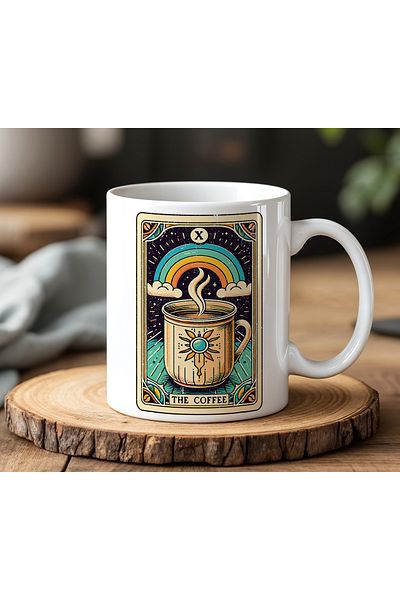BB TRADE The Coffee Designed White Ceramic Printed Mug 330ml