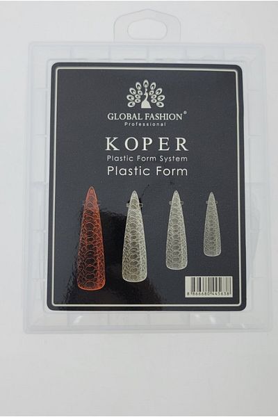 global fashion Reusable tips for nail extensions, set of 120 pieces, stiletto, snake print