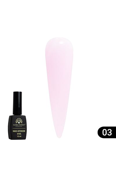 global fashion Gel UV de constructie, Magic-Extension, Global Fashion, 12 ml, Roz pal, 03