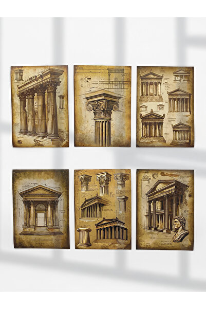 Henno Tarihi Yapılar Temalı 6’lı Kağıt Seti | Scrapbook, Ajanda, Planlayıcı K...