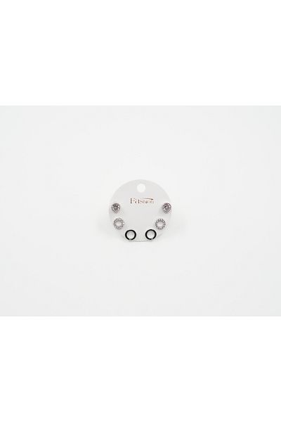 Sumen Butik Ring Shape Steel Earring Set Gold and Silver Color