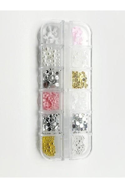 global fashion Figuri volumetrice 3D pentru manichiură, set (mix: perle, broș...