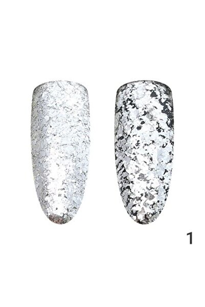 global fashion Νυχιών χρωστικές νιφάδες, Νιφάδες Ασημί