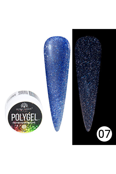 global fashion Πολυγέλ με γκλίτερ για νυχιών, Disco Polygel, ανακλαστικό, 15 ...