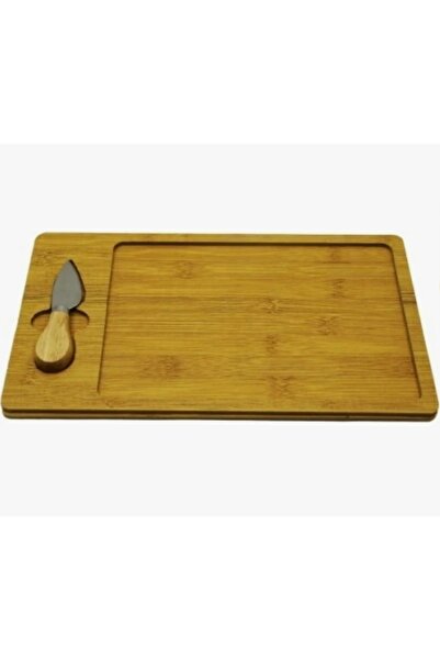 btm home Wooden Cheese Cutting and Presentation Board with Knife