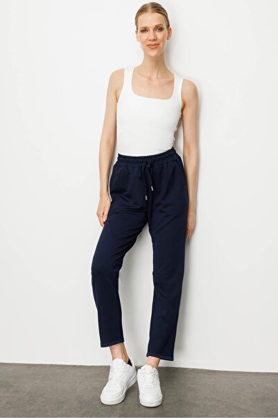 Desen Triko Women's Side Pocket Sweatpants Navy Blue