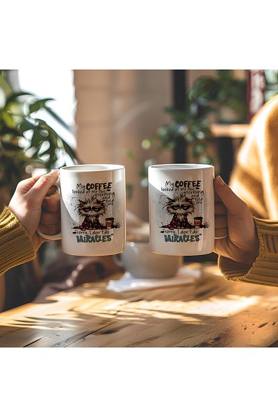 BB TRADE My Coffee Funny Visual Design White Ceramic Printed Mug 330ml