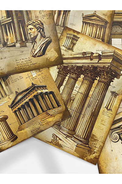 Henno A6 (10,5x14,8 cm) Tarihi Yapılar Temalı 6’lı Kağıt Seti | Scrapbook, Aj...