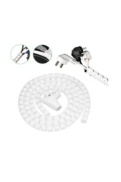dalip Dalip Cable Organizer Tube, TV PC Cable Management, Animal Protection, L: 2 m, D: 20 mm, White