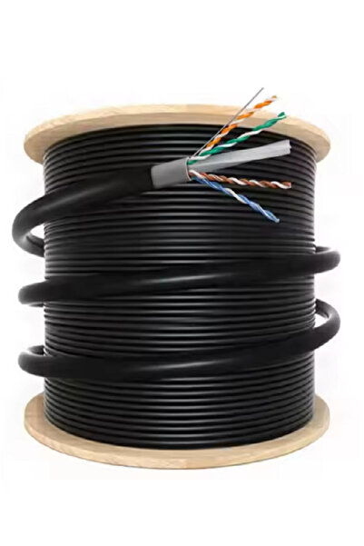 Vwin Dış Mekan / Bakır Tel / Dış Ortam Cat6 İnternet Kablosu / Yüksek Hız / 23 AWG / 2 Katlı / 60 Metre