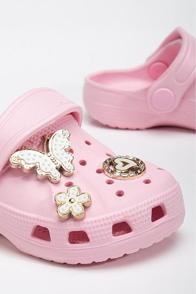 Multi Polo Children's Eva Slippers |   Ornamental Accessory Detailed |   Cream Color |   Light & Comfortable