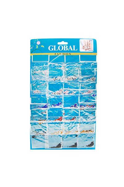 global fashion Σετ 24 κρυστάλλων για νύχια, τρίγωνα, πολύχρωμα