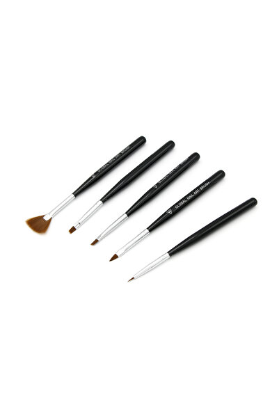 global fashion Set pensule pentru pictura pe unghii, 5 piese