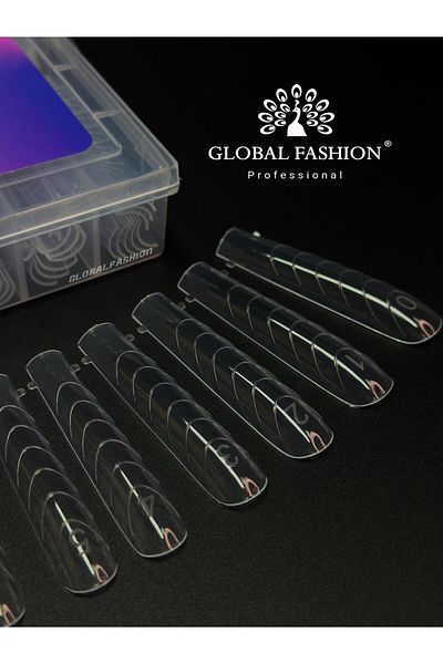 global fashion Set extensie, tipsuri reutilizabile, pătrat de salon, 120 buc, NO.3