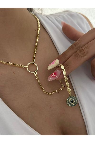 MyladyAccessoriess Steel Y Necklace with Locket Detail