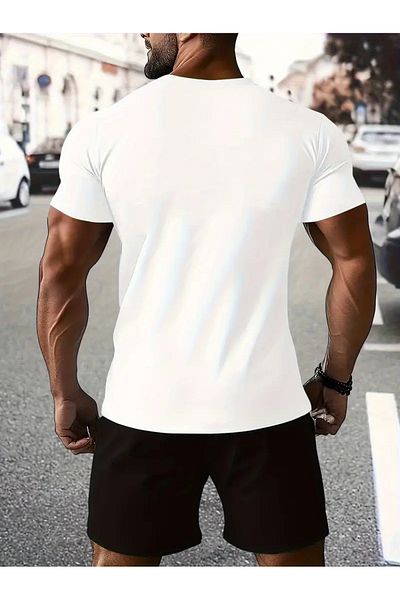 LAND MODA London Printed T-Shirt and Shorts Set for Men - Uk Flag with White T-Shirt