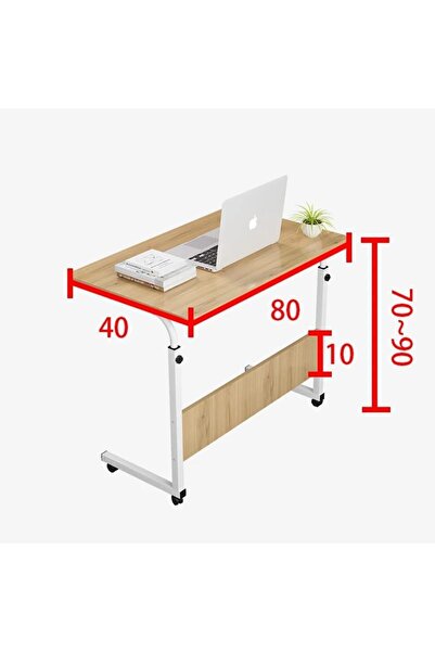 Türkiye Laptop Table 80x40 CM, Height Adjustable Computer Table up to 90CM with Tiltable Surface –