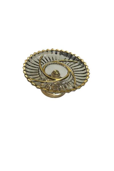 CENGİZ ÇEYİZ Tek Katlı Yuvarlak Kristal Cam Meyvelik Servis Tabağı 30x30x14 c...