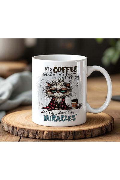 BB TRADE My Coffee Funny Visual Design White Ceramic Printed Mug 330ml