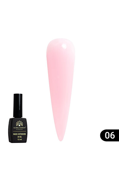 global fashion Gel UV constructie, Magic-Extension, Global Fashion, 12 ml, Roz, 06