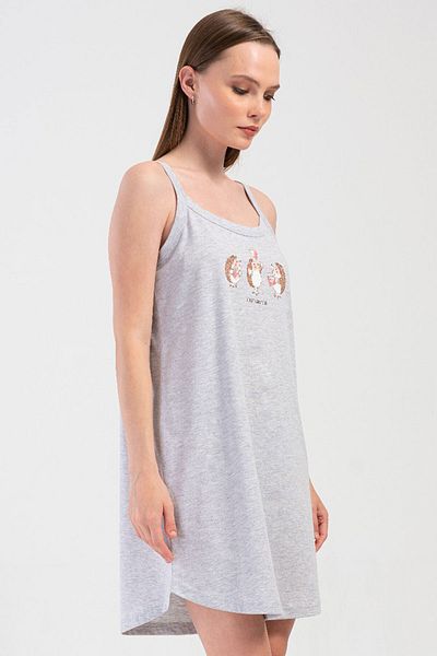 VİENETTA Women's Plus Size Nightgown with Rope Strap, 407052