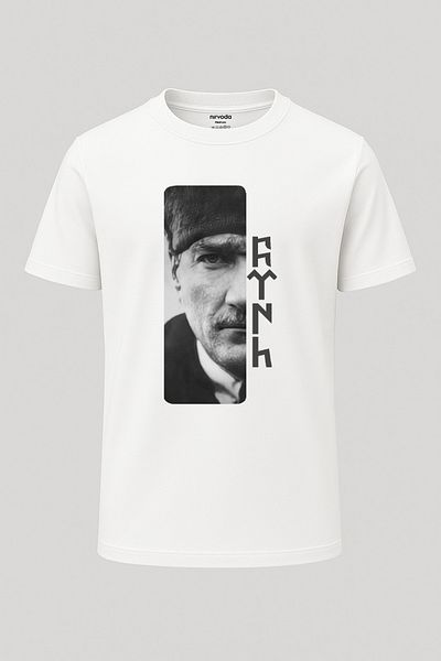 nirvoda Tricou imprimat unisex cu decolteu Ataturk Gokturkesc turcesc scris Gazi Mustafa Kemal