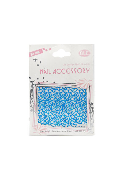 global fashion Abtibilduri 3D unghii, Nail Accessory, albastre