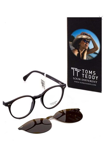 Toms Teddy Tt069 C202P 48Ekt Unisex Polarized Clip-On Blue Light Protection Screen Glasses (Brown)