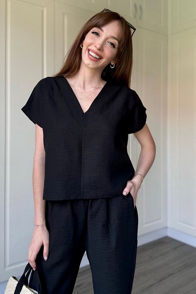 Dilay Gökoğlu Butik Double Breasted Collar Linen Trousers Suit