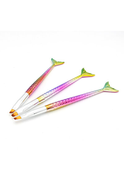 global fashion Set de 4 unități: Pensule unghii pentru gel, forma peste, set ...