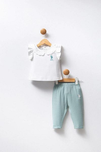 U.S. Polo Assn. Kids U.S Polo Assn Usb2386 U.S Polo Assn Baby Girl 2 Piece Set