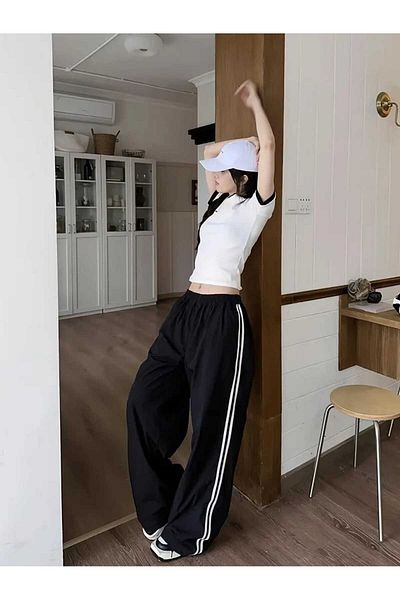 Touz Moda Oversize Adjustable Leg Elastic Baggy Sweatpants