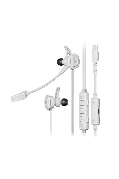 PLEXTONE Plextone M762 Type-C Semi-In-Ear Gaming Headphones with Precision Microphone and 27W Fast Charger - White