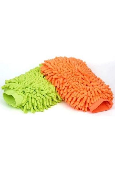 Biki Microfiber Car Wash Mitt – Set of 2 Chenille Cleaning Gloves, 15x23cm Reusable Auto Detailing