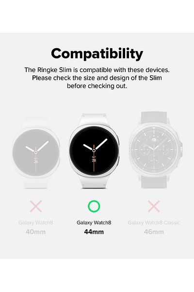 Ringke Samsung Galaxy Watch 8 44mm Case| Slim Series |Clear & Alpine Clear