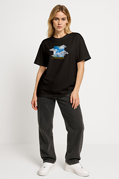 Unisex Ascension Baskılı Oversize T-shirt
