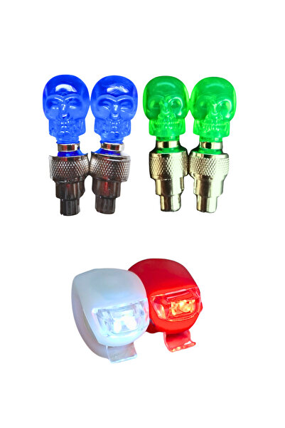 Vekorr 2 Adet 3 Modlu Fener Seti 2 Çift (4 Adet) Sensörlü Led Işıklı Sibop Kafatası Şekilli Kapak Lambası