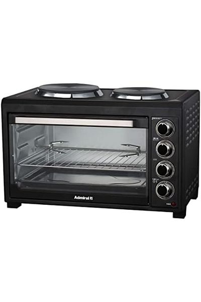 Admiral 45L Electric Oven with Hot Plates, Motorized Rotisserie, 2800W, Adjustable Temperature, 60 M