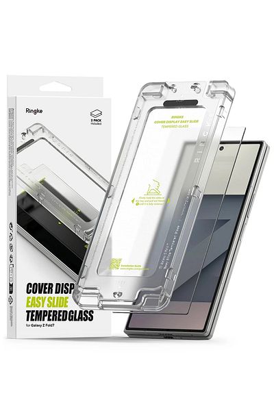 Ringke Samsung Galaxy Z Fold 7 Screen Protector| Cover Display Easy Slide Tempered Glass|2 Pack