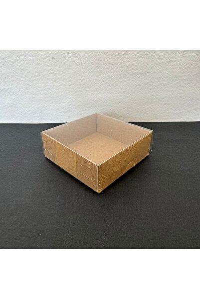 Güven Asetat Kutu Market 8x8x3 Altı Kraft Karton Üstü Asetat Kutu (50 adet)