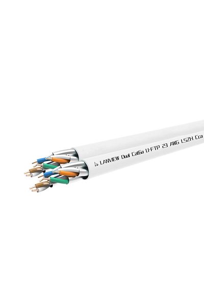 Lanview Cablu de rețea Cat6a U-FTP 4x2xAWG23 LSZH alb 305m, clasă de rezistență la foc: Cca, LVN122163