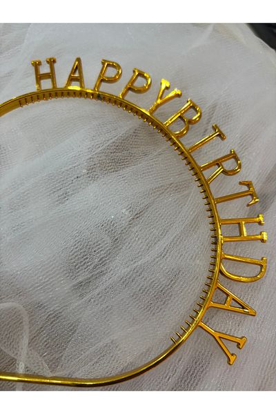 Deniz Party Store Gold Plastic Happy Birthday Crown Birthday Crown 1 Piece