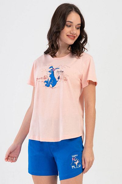 VİENETTA Cotton Women's Short Sleeve Shorts Pajamas Suit, 408411