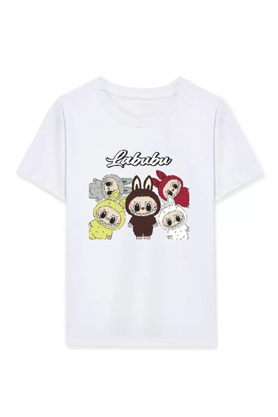 Vacrol Girl Labubu Kids Printed T-Shirt - White