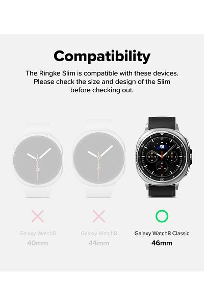 Ringke Samsung Galaxy Watch 8 Classic 46mm Case| Slim Series |Clear & Alpine Clear