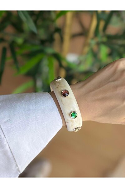 Venus Design Kemik Renkli Taşlı Bileklik