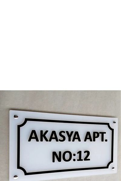Atalya Reklam ve Tasarım Uv Printed Office, Home, Dentist, Lawyer, Accounting, Accountant White Plexiglass Sign 50X30Cm