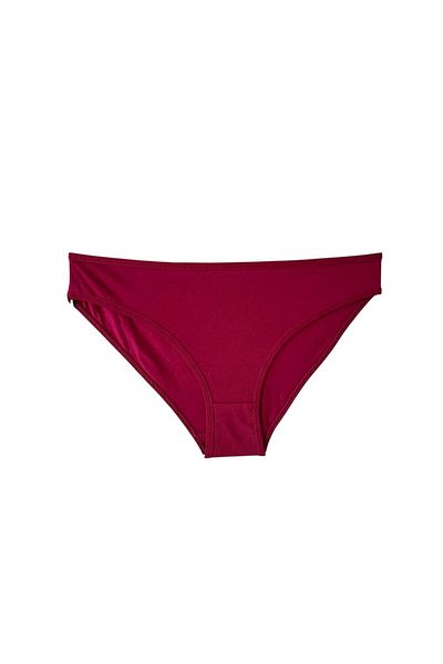 tonda Women's Slip Panties, Burgundy Color Bikini Panties, Cotton Soft Fabric 12 Pack Bikini Panties