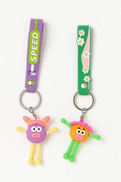 mlio Cartoon Character Cute 2-Piece Keychain